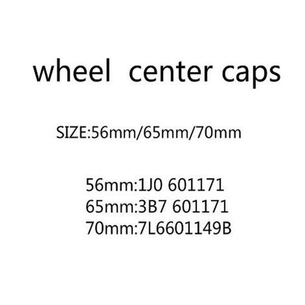 100pcs56mm 65mm 70mm Tapa central de rueda Tapacubos Emblema Insignia Cubre Accesorios de coche Estilo 3B76011712479