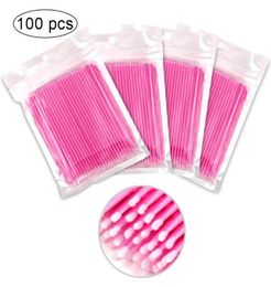 100pcsbag desechable pincel de pestañas que retira las pestañas de la hisopo micro cepillo microbrush suministros de extensión de pestañas herramienta de maquillaje4925628