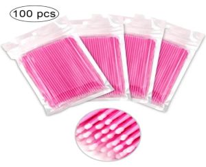 100 Stuks zak Wegwerp Wimperborstel Lash Verwijderen Wattenstaafje Micro Borstel MicroBrush Individuele Wimperverlenging Benodigdheden Make-up Tool