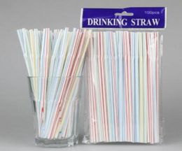 100 pcSbag Wegeldbare plastic drinkstrookjes 20805 cm Multicolor Bendy Drink Stro voor feestbar Pub Club Restaurant4435859