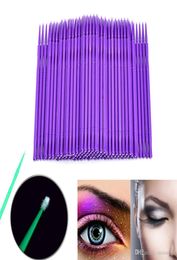 100pcsbag Durable Micro Jetable Extension De Cils Applicateurs Individuels Mascara Brosse Pour Femmes Cils Colle Nettoyage Stick2222592