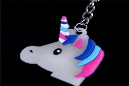100PCSGLOW In Dark Little Little Fairytale Unicorn Keychain -houder Chaveiro Bag Charm Key Chain Pendant Girl Women Gift Sieraden Llaveros9775883