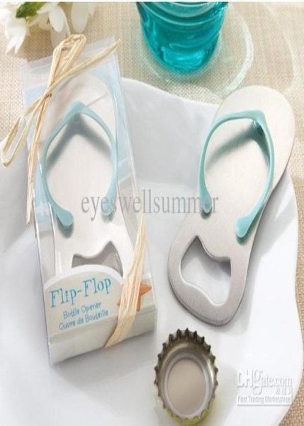 100pcslot 039Pop the Top039 Flip Flop Abridor de botellas Favores de boda Gift7976281