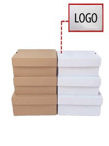 Boîtes en papier Kraft blanc, 100 pièces, 10 tailles, boîte d'emballage en carton blanc, boîte à chaussures, cadeau de fête artisanal 7425992