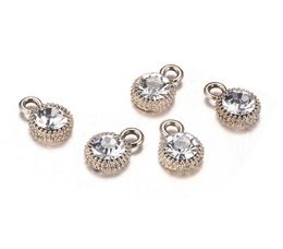 100pcslot 129 mm Silvergold Color Ally Crystal Beads Charms For DIY Crystal strassons pour bijoux faits à la main Whole1052955