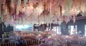 100pcslot 24 couleurs artificielles de fleur de soie glysrophuant vigne fleur jardin de maison suspendue rotin de fête de Noël décoration de mariage t204520701