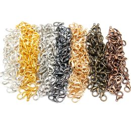 100pcslot 3 couleurs zinc alliage de griffe de homard Glaw pour colliers de bijoux Bracelet Making Nickel 12x7mm7676251
