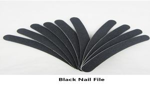 100PCSLOT 8080 Nail File Emery Board Sanding Professional 100180 Black Buffer Buffing Slim Curve7255357