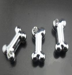100 pcslot 8mm Eén strass Dog Bone Slide Charm Fit voor 8mm Pet Collar Bracelet Keychains2114202