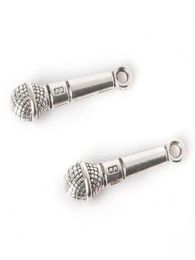 100 pcslot antique en alliage d'argent musique Microphone charmes pendentifs pour bijoux à bricoler soi-même faisant des résultats 25x8mm5920380