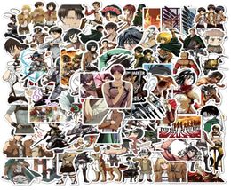 100pcslot anime Attack on Titan Sticker for Skateboard Motorcycle Scrapbook ordinateur portable Snowboard Luggage Car Decal Stickers9685966