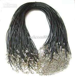 100pcslot noir 2 mm réel collier en cuir fil de cordon pour bricolage de bijoux de mode artisanal w23167518