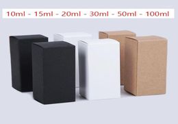 100pcslot boîte de papier kraft noir pour huiles essentielles bouteille de parfum 10 ml 15 ml 20 ml 30 ml 50 ml 100 ml boîtes d'emballage de rouge à lèvres blanc18326925