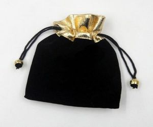 100 unidades por lote, bolsas de exhibición de embalaje de joyería de terciopelo negro, bolsas para regalo de moda artesanal B092404816