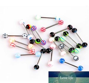 100 pcslot Body sieraden mode gemengde kleuren tong tongrings bars barbell tong piercing9470839