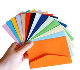 100pcSlot Candy Kraft Paper 14 kleuren leeg enveloppen bankkaart enveloppen wenskaarten mini enveloppen leden bbymxe1033211