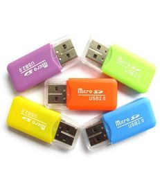 100pcSlot kleurrijk 20 USB High Speed ​​SD TF TFlash Memory Card Reader Adapter voor Computer4550788
