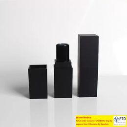100 pcslot lege hoogwaardige plastic lippenstiftbuis zwart buiten vierkante vorm binnenste doe -het -zelf lippenstift tubeinner cup dia 12mm