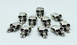 100pcslot Evil Skull Heads Skeleton Zinklegering Big Hole Charm Beads Fit Europese Kettingarmband paracord accessorie6210969