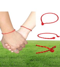 100 PCSlot mode fil rouge chaîne Bracelet chanceux rouge vert fait à la main corde Bracelet pour femmes hommes bijoux Lover3024707