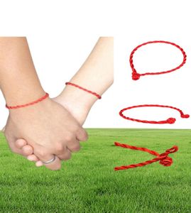 100PCSlot Mode Rode Draad String Armband Geluk Rood Groen Handgemaakte Touw Armband voor Vrouwen Mannen Sieraden Lover3024707