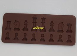 100pcslot rápido nuevo molde de silicona de ajedrez internacional moldes de pastel de Chocolate para fondant para hornear en la cocina 1538197