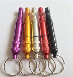 100pcslot Fast Pet Dog Training Whistle Keyring Aluminium Dog Whistle with Storage Pill Box 7712 mm puede personalizar el logotipo4421009