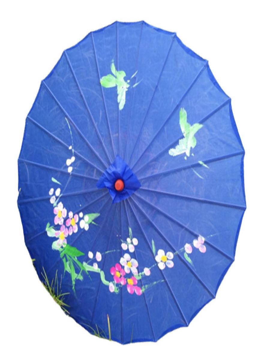 100pcslot handmålad blommedesign 12Colors Chinese Art Paraply Bamboo Frame Silk Parasol för Bride Bridemaide1860396