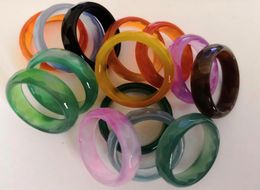 100pcslot joyería multicolor Agatee agatee mujeres anillos para niñas colores mixtos paquetes a granel de todo4386412
