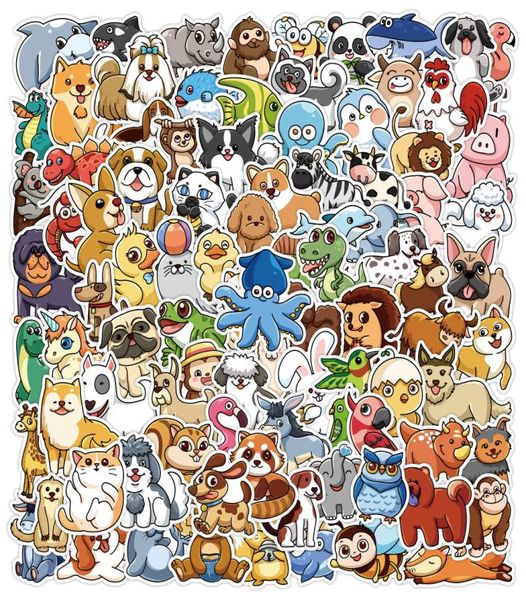 Lote de pegatinas de animales Kawaii para niños, calcomanías de dibujos animados, juguetes, equipaje, portátil, álbum de recortes, teléfono, coche, bicicleta, DIY, regalo, 100 Uds., 7769036