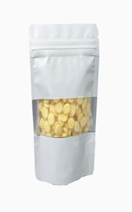 100 pcslot mat wit aluminium folie voedsel doypack zip lock pakketzak met raamreclosable mylar ritssluiting voor snack retai5850835