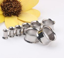 100pcslot mix 416mm Whole stainless steel double flare ear tunnel plug gauges ear expander pierce4622028
