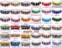 100 pcsLot mixte mode ronde porcelaine gros trou perles pour la fabrication de bijoux bricolage perles pour Bracelet entier en vrac faible 3789423