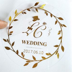 100 pcslot persoon stickers bruiloft aangepast label Golden voor het inpakken van zakelijke folie 220613