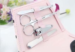 100PCSLOT Roze Polka Dot Portemonnee Manicure Set gunst bruiloft bruids douche gunsten en geschenken1540902