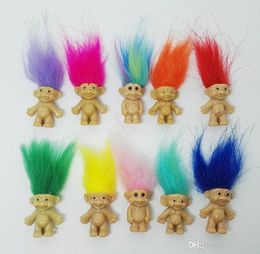 100pcslot trolls aléatoires Vintage Lucky Doll Mini figures Toys 1quot Cake Toppers3026224