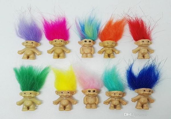 100pcslot Trolls Vintage Trolls Lucky Doll Mini Figuras Juguetes 1quot Cake Toppers6417590