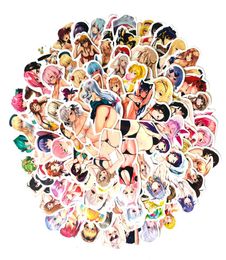 100 pcslot sexy anime meiden stickers waterdichte sticker voor laptop skateboard notebook bagage water fles auto stickers kid speelgoed gi5427134