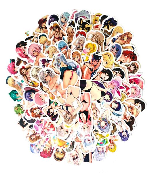 100PCSLOT Sexy Anime Girls Stickers Autocollant imperméable pour ordinateur portable Skateboard Notebook Bouggage Water Bottle Car Decs Kid Toys GI5427134