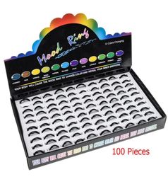 100pcslot en acier inoxydable Mélange de mélange de taille d'humeur change la couleur de la température révéler votre couple émotion intérieur couple Ring2513312