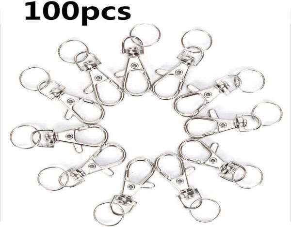100pcslot pivotant des clips de fer à homard à crochet Keychain Keychain Split Key Ring Rindings Clasps for Keychains Fabrication de H09158379853
