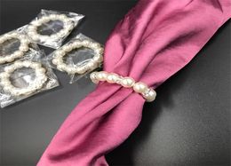100 pcslot witte parels servet ringen bruiloft servet gesp voor bruiloftsreceptie feesttafel decoraties benodigdheden i1218120661