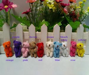 100 stuksslot Hele 35cm Mini gezamenlijke beer teddybeer pluche knuffel 10 kleuren om uit te kiezen3485590