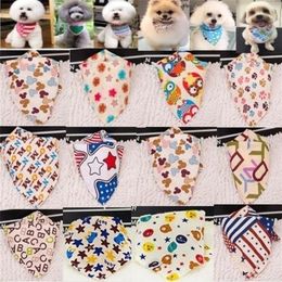 100 pcslot arrivée entière mélange 60 couleurs chien chiot collier bandana pour animaux de compagnie bandanas en coton cravate pour animaux de compagnie produits de toilettage SP01 201030243e