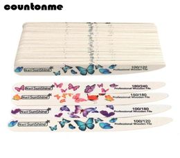 100 Stukslot Houten Nagelvijl 100120180240 Professioneel Polijstblok Recht Sterke Houten Buffer Manicure Care Nail Art Tools6151711