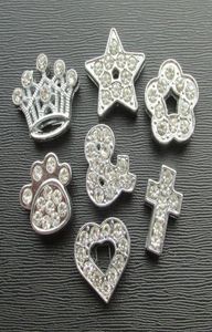 Pièces coulissantes en alliage de Zinc, 100 pièces, strass complets, colliers pour animaux de compagnie, bandes, accessoires coulissants, breloques, Whole7581387