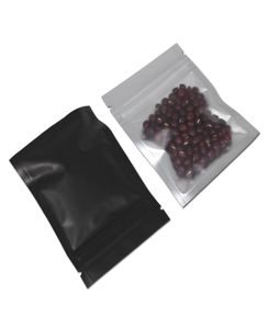 100 pcslot zip vergrendeling plastic zakken voor voedsel koffiepoederverpakking Mylar aluminium folie voorste heldere ritssluiting herbruikbare monsterzakken 24990420