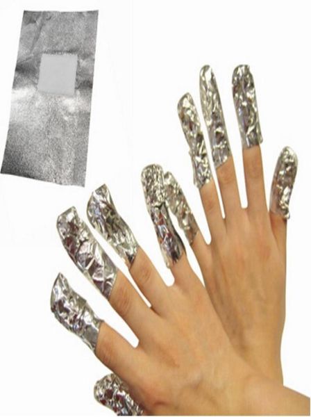 100pcspack en aluminium en aluminium ongle art trempage de gel en acrylique enveloppe d'ongle polonais