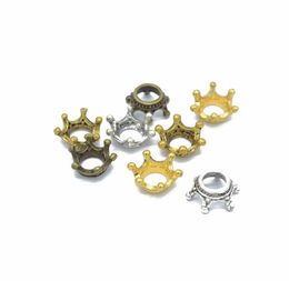 100pcspack couronne breloques bijoux à bricoler soi-même faisant pendentif idéal pour bracelet colliers boucles d'oreilles artisanat fait à la main argent Bronze Charm6979540