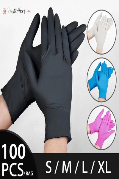 100pcspack Spécifications de gants en latex en nitrile jetable en option des gants antiacides anti-principaux B Gant de nettoyage en caoutchouc GLANT3091223